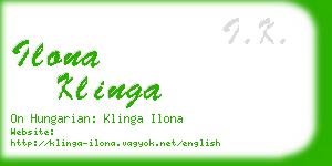 ilona klinga business card